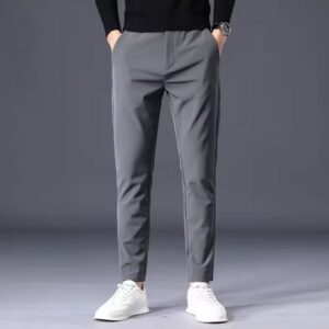 new business pants casual pants men's slim straight men's pants elastic waist trousers